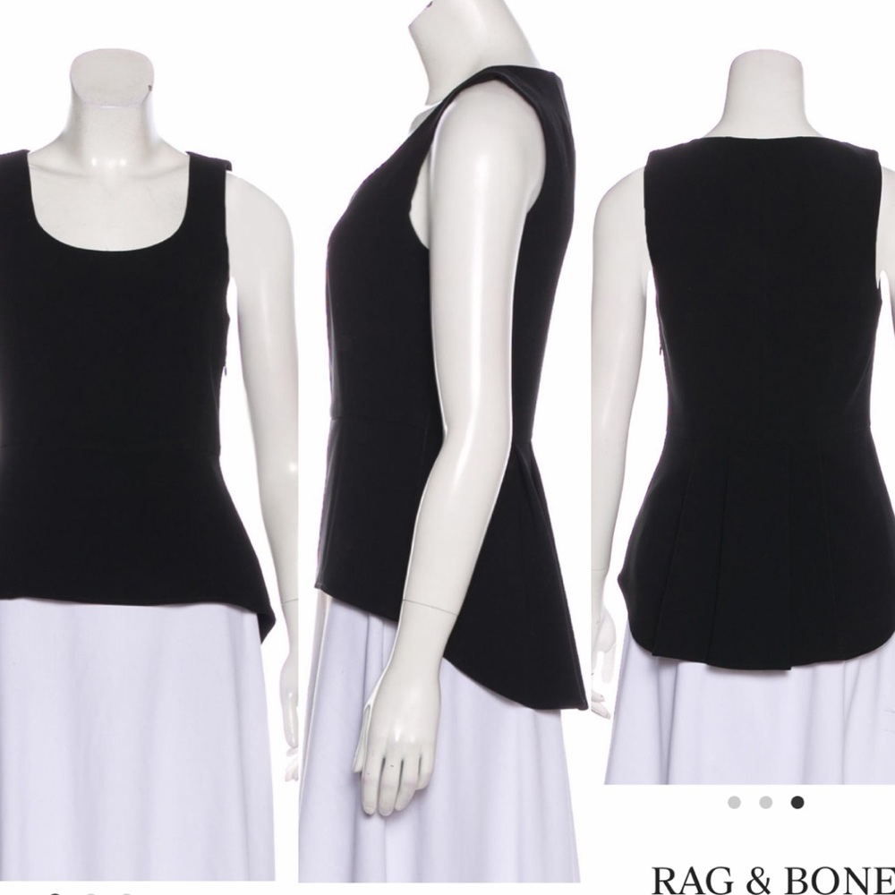 rag & bone black peplum sleeveless top 🖤